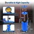 thumbnail image 4 of Réservoir d'Égouttage d'Huile Usée Portatif à Air – Capacité de 20 Gallons, Hauteur d'Entonnoir Réglable (38-65 Pouces), Acier Robuste, Roues à 360°, Valve de Régulation de Pression et Boîte à Outils – Bleu, 4 of 7