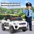 thumbnail image 2 of OLAKIDS Ride on Police Car, 12V Kids Battery Powered Electric Vehicle with Siren, Flashing Lights, Bluetooth, Music, MP3, USB, Power Display, Spring Suspension, Aged 3-8 Years, 2 of 9