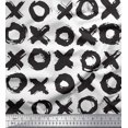 thumbnail image 1 of Soimoi White Rayon Fabric Circle & Cross Geometric Print Fabric by the Yard 56 Inch Wide, 1 of 4
