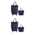 thumbnail image 2 of mmirethe Sac de Magasinage avec Roues Magasinage Sans Effort Fabriqué Simple Tissu Sac de Magasinage Multifonction Sacs de Magasinage Pliants Mickey Fleur Noire 2 Ensembles, 2 of 6