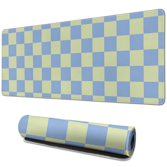 Stylish Boho Pastel Checkered Mouse Pad - Anti-Slip Rubber for Secure Use, Perfectly Fits Computers & Laptops, Spacious Size 31.5x11.8in, Add Aesthetic Value to Your Home Office