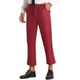 thumbnail image 4 of INSPIRE CHIC Men's Pants Solid Color Ankle Length Flat Front Trousers 32 Burgundy, 4 of 7