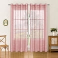 thumbnail image 4 of Todaioua Semi Sheer Window Curtain with Silver Embossed Pattern Light Filtering Polyester Fabric for Bedroom Living Room Study Modern Home Decor with Grommet Top Installation, 4 of 7
