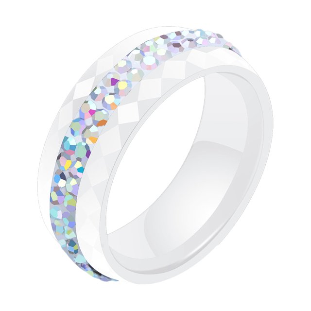 keepw Ceramics Fashionable Women S Ceramic Ring Wedding And Special Occasions Rings For Wedding AB white Size 8