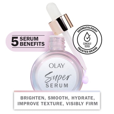 Super Sérum Olay – Sérum avec Vitamine C, Niacinamide, Peptide De Collagène – Bienfaits De Soins De La Peau 5 en1 – Illuminant, Hydratant, Lissant, Raffermissant, Unifie Le Teint, Anti-Âge, 30 mL