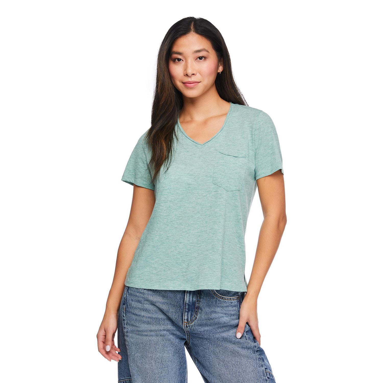 George Women'S V-Neck Pocket T-Shirt