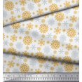 thumbnail image 2 of Soimoi Silk Fabric Snowflake Artistic Print Sewing Fabric Yard 42 Inch Wide, 2 of 3
