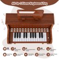 thumbnail image 4 of Costway 25 Keys Digital Piano with Music Stand Stool Lighted Keys Teaching Mode for 3+ Kids Brown, 4 of 10