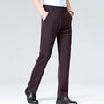 thumbnail image 5 of AherBiu Mens Dress Pants Expandable Waist Silm Fitted Suit Pants with Pockets Stretch Flat Front Trousers, 5 of 5