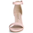 thumbnail image 2 of BLISSFUL STEP Women Buckle Block Heel Ankle Strap Open Toe Sandals Light Pink 10.5, 2 of 8