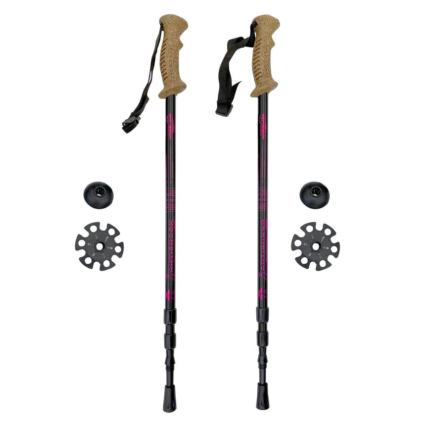 White Mountain - Hiking Poles - Telescopic Walking Stick In 3 Sections - Ultralight Trekking Poles With Cork Handle - Hiking Gear For Walking, Trekkin