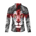 thumbnail image 5 of TIMIFIS Men's Shirts Cross Long Sleeve Button Down Shirts Cross Print Casua Shirts Top-RedFall, 5 of 5
