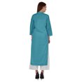 thumbnail image 4 of Bimba Kurta en Coton Col Mandarin avec Plis pour Femmes Ethnique Indienne Droite Unie, 4 of 7