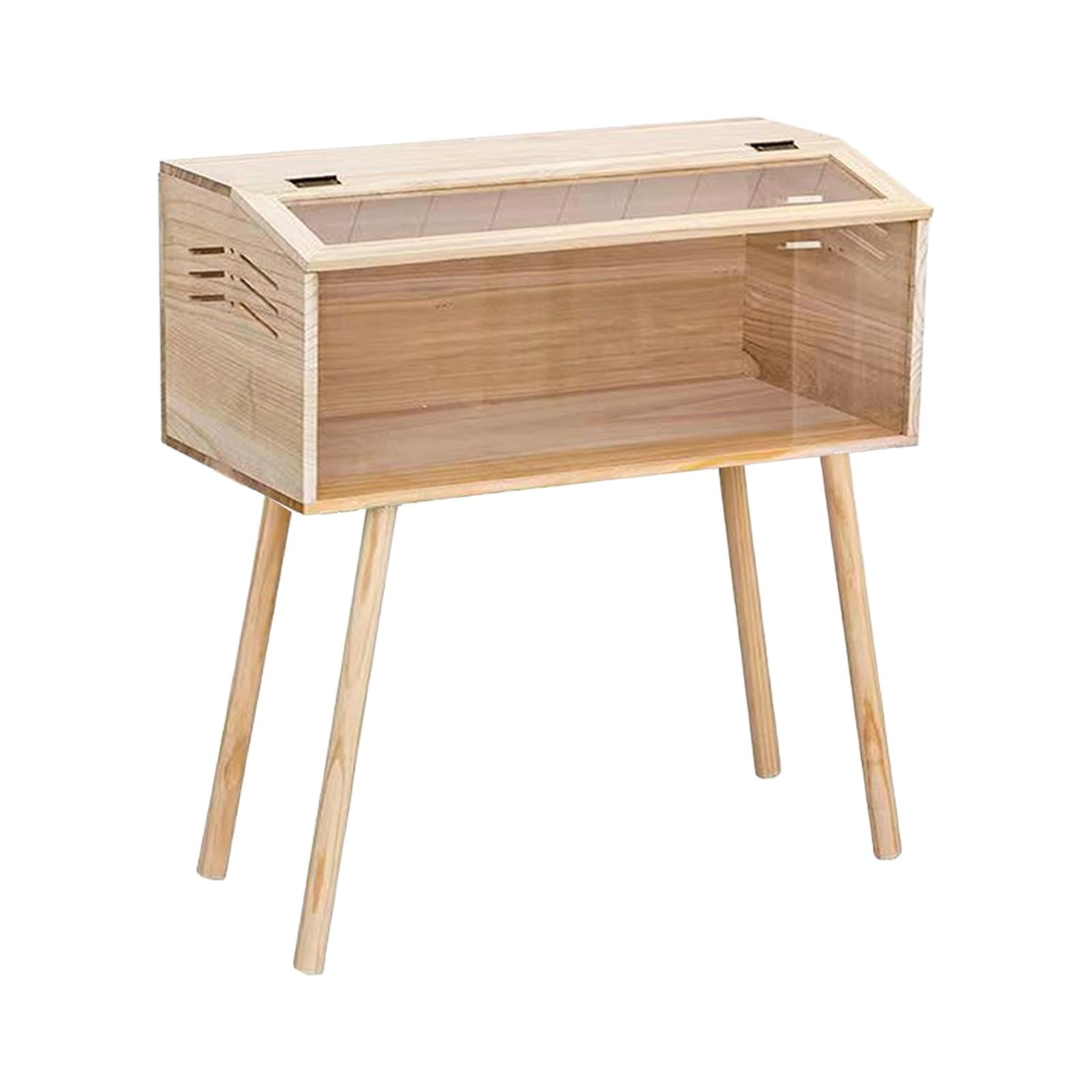 Almencla Chick Brooder Box Small Animal Wooden Enclosure House for Birds Quails Ducks 60 cmx30 cmx30 cm