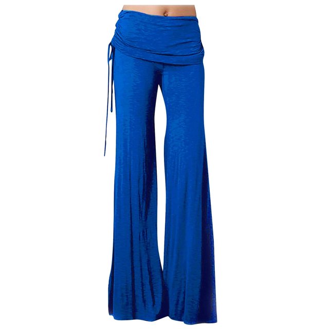 Pantalon Palazzo Grand Extensible pour Femmes, Décontracté et Confortable, Taille Haute avec Cordon de Serrage