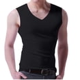 thumbnail image 2 of LOVZFMLL Tank Tops for Men's Pullover Solid Color T-shirt Outdoor Elastic Tight Without Marksr Solid Color V-Neck Tank, 2 of 6