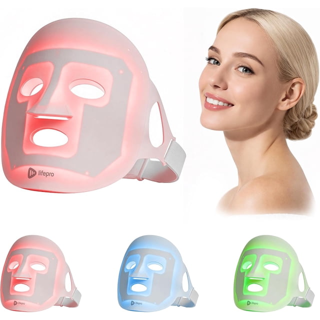 LifePro Revitaglow Light Therapy Mask For Face with 3 to 4 Modes, 2000mAh Battery & Auto-Timer - For Skin Wellness and Comfort