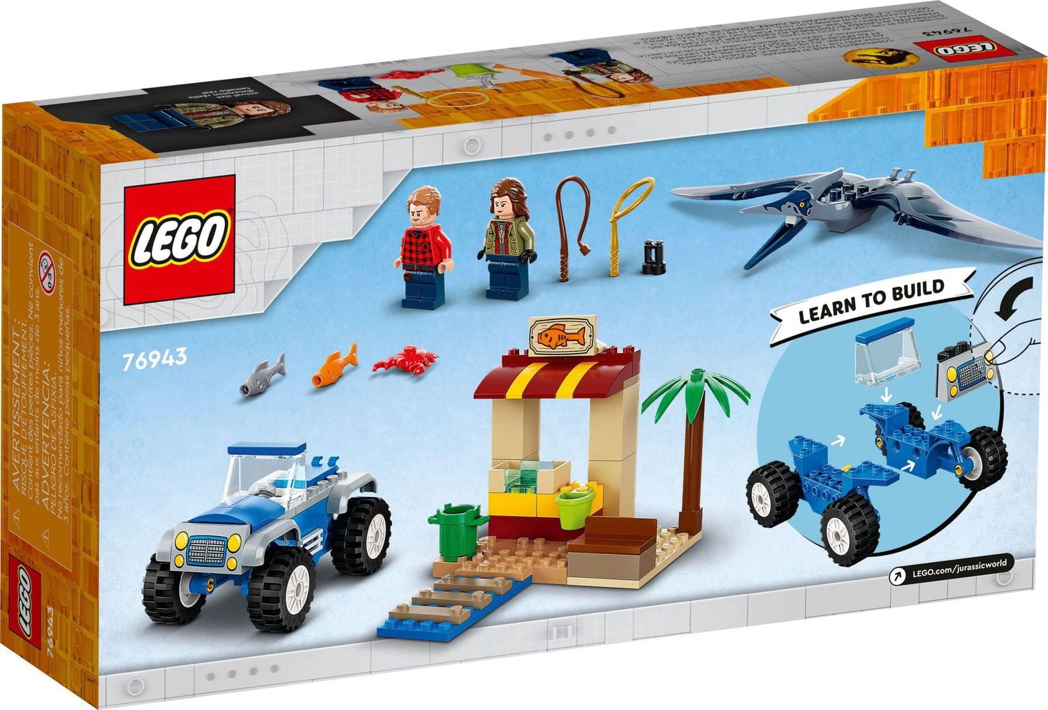 LEGO Jurassic World Pteranodon Chase 76943 Toy Building Kit (94 Pieces)