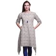 thumbnail image 1 of Bimba Kurti Asymétrique Bleu à Imprimé Géométrique Shibori pour Femmes, Robe d'Été Indienne Tunique XXX-Large, 1 of 6