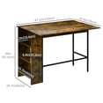 thumbnail image 3 of HOMCOM Extendable Bar Table, Counter Height Table, Rustic Brown, 3 of 10