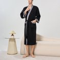 thumbnail image 4 of Dagugfen Robes Unisex Bathrobe Pajamas Knee Length Fleece Robe Comfy Loose Lougewear with Pockets Fashion, 4 of 6