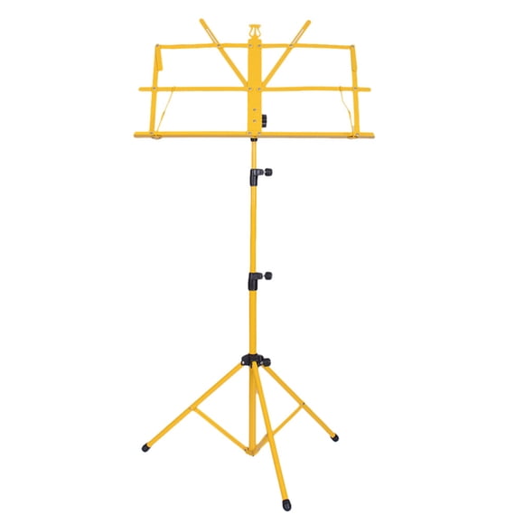 CIMAXIC Folding Music Sheet Tripod Stand Metal Music Stand Holder for Carrying Guitar Parts and Accessories (Yellow),19.69"X11.02"X0.79"