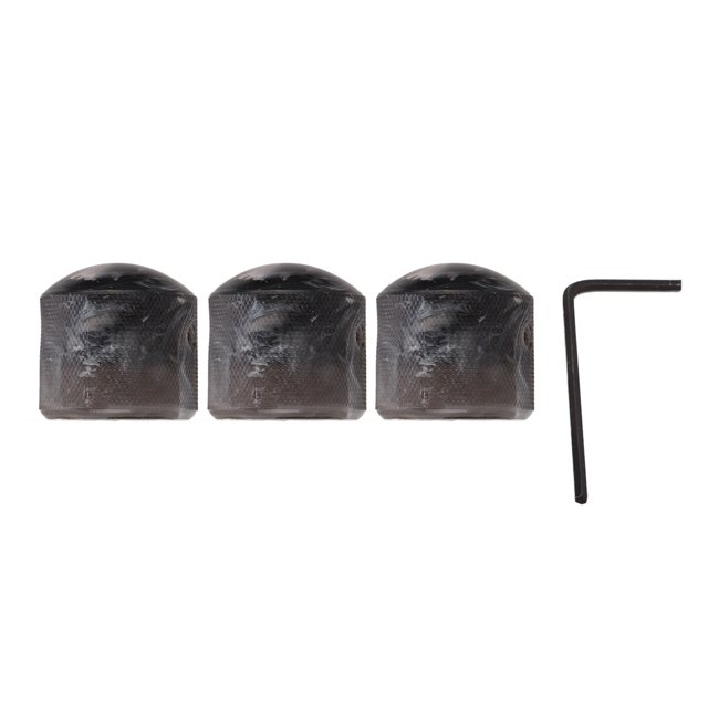 Bouton de Volume de Guitare, Instrument Décor Large Application 3Pcs Bouton de Guitare Électrique avec Clé pour le Réglage Noir