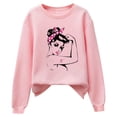 thumbnail image 4 of Jsaierl Sweat-Shirt de Sensibilisation au Cancer du Sein pour Femmes Imprimé Ruban Rose Pull Mignon Col Rond Manches Longues Lutte contre le Cancer, 4 of 6