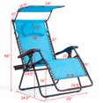 thumbnail image 2 of Patiojoy Chaise Zéro Gravité Inclinable avec Plateau à Boissons et Pare-Soleil, Bleu, 2 of 5