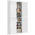 thumbnail image 1 of HOMCOM Freestanding 4 Door Kitchen Pantry Cabinet with Shelves White, 1 of 10