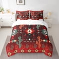 thumbnail image 2 of Erosebridal Boho Aztec Bedding Full Size, Red Bedding Sets Full Size, Botanical Cactus Room Decor, Reversible 7 Pieces, 2 of 5