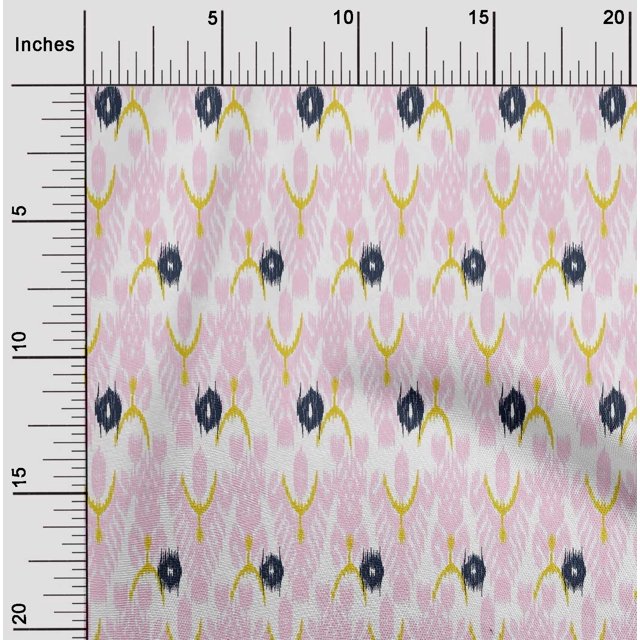 oneOone Silk Tabby Fabric Tree Style Ikat Print Fabric BTY 42 Inch Wide