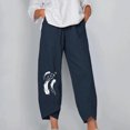 thumbnail image 3 of Birdeem Womens Loose Print Solid Color Pocket Loose Pants, 3 of 4