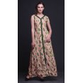 thumbnail image 2 of Bimba Leaves Ladies Printed Front Slit Sleeveless Maxi Summer Long CasualDress-Small, 2 of 5