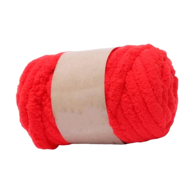 GUOOL Chunky Wool Yarn Hand Knitting Soft Giant Wool Yarn Threads Bulky Yarn for Throw red