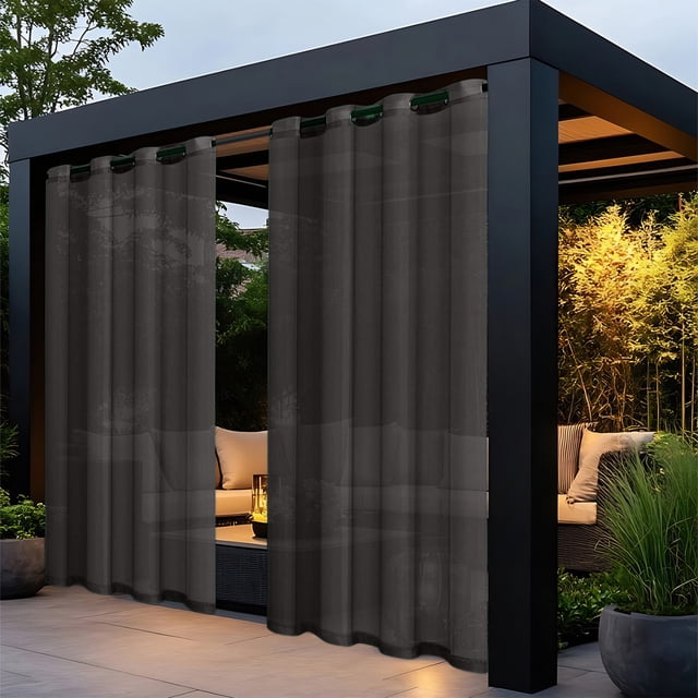 Rideau Rideau, Rideaux Transparents Longs Voile Transparent Rideaux Transparents Poche pour Tringle Draperies en Gaze pour Salon Chambre Fenêtre Porte Vitrée Rideaux d'Extérieur Rideaux Pare-Soleil
