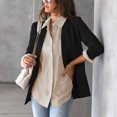 thumbnail image 1 of Chemisier Cardigan Décontracté à Col à Revers et Rayures pour Femmes Automne avec Boutons Manches Longues Poche Poitrine, 1 of 6