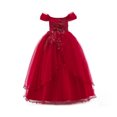 thumbnail image 1 of Girls Prom Ball Gown Girl Lace Tulle Flower Princess Party Maxi Dress, 1 of 7