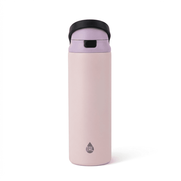 TAL Stainless Steel 2-in-1 Straw and Chug Water Bottle with Push Lid 24 fl oz, Blush