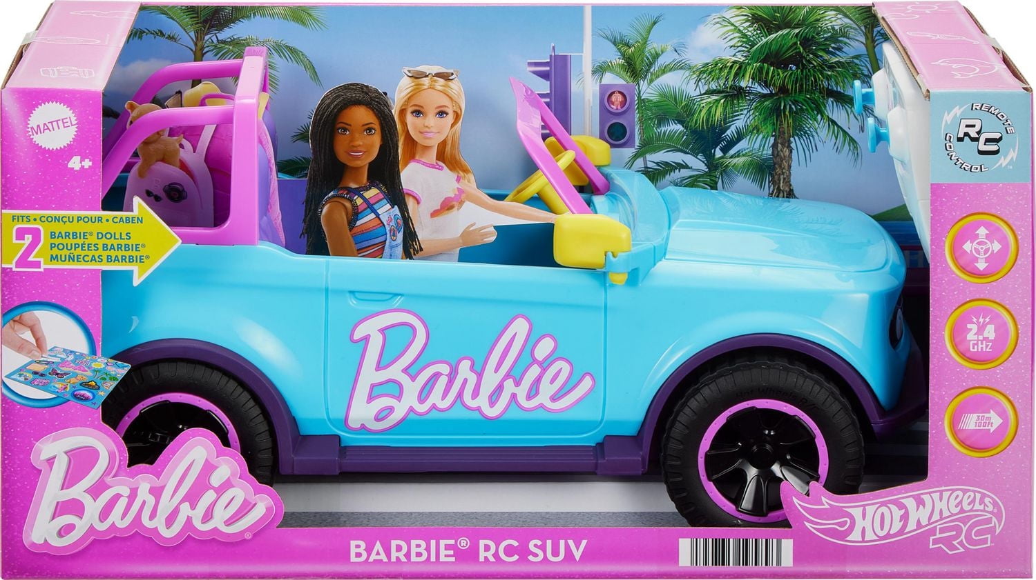 Hot Wheels  Barbie  Véhicule téléguidé  VUS et autocollants