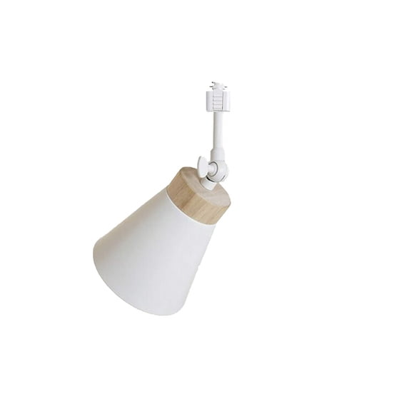 FSLiving 1-Pack Retro Style Mini Adjustable Angle H-Type Track Head Lighting E26 Base Metal Ceiling Light Track Light Fixture for Gallery Mirror Front Office Loft Bulb and Track Not Included - White