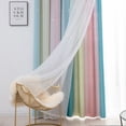 thumbnail image 2 of Yeacher Rideau 2 Pcs Dégradé Simple à Étoiles Ajourées Double Couche Occultant Chambre Salon Rideau Isolant, 2 of 8