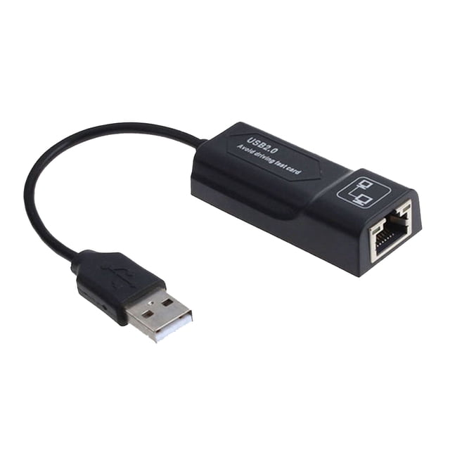 yingyy PC USB2 .0 Ethernet Adapter Laptop Network Card USB Lan Network Adapter USB to 10/100 Mbps black 1Set