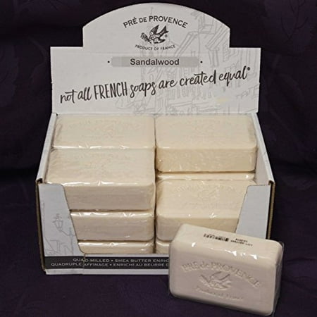 Case of 12 Pre de Provence SANDALWOOD Fragrance 250 gram shea butter extra large soap bars