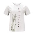 thumbnail image 4 of EQWLJWE Chemises pour Femmes Liquidation T-Shirts pour Femmes Manches Courtes Décontracté Col Rond Imprimé Tunique Ample Blouse Hauts, 4 of 5