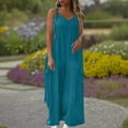 thumbnail image 2 of Wlynlyn Combinaisons Grande Taille pour Femmes Combinaisons Sans Manches Col en V Pantalons Larges Taille P, 2 of 7