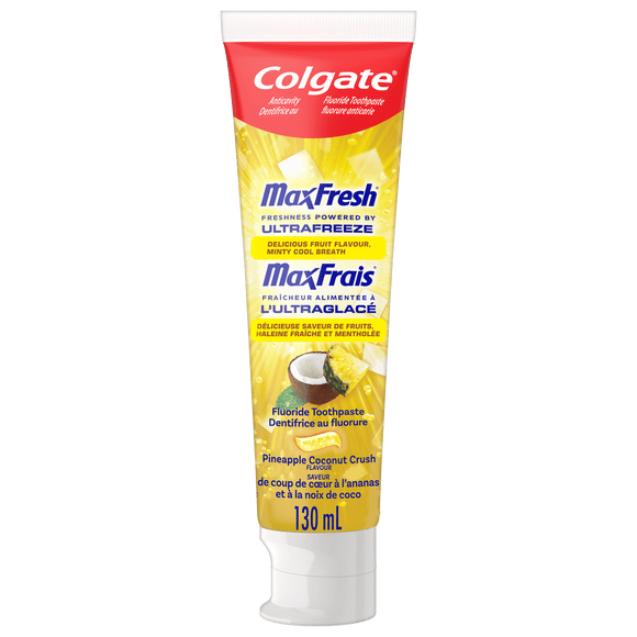 Colgate MaxFresh Fluoride Toothpaste, Pineapple Coconut Crush with Mint 130ml