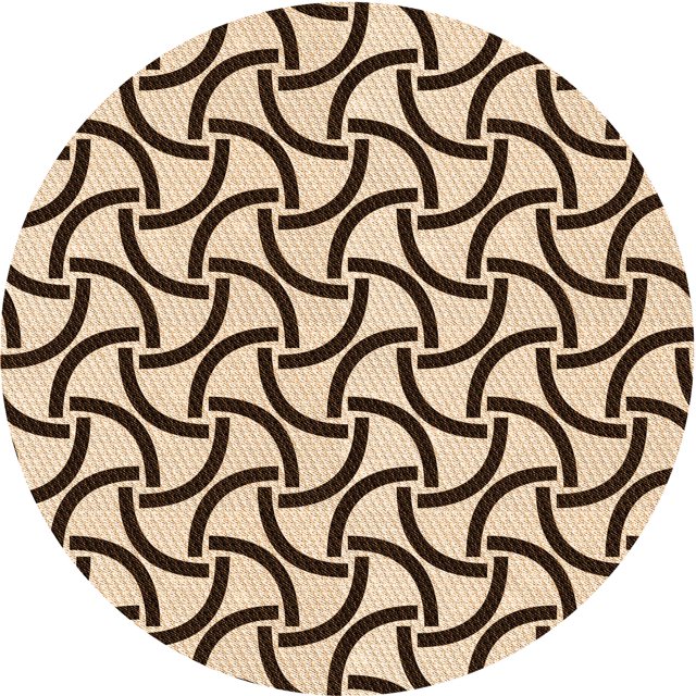 Ahgly Company Machine Washable Indoor Round Transitional Deep Peach Orange Area Rugs, 3' Round