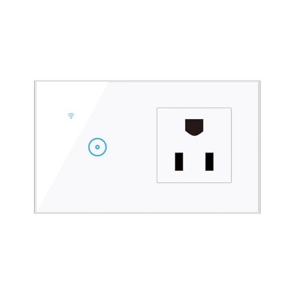 Mistaha 95- Wi-Fi Smart Wall Outlet with 1 Gang Touch Light Switch Smart Life APP Remote Control, Voice Control, Touch Control Compatible with Assistant Wi-Fi Smart Switch Plug Outlet Standard