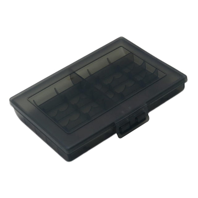 Miulika Battery Storage Case Holds 10 AA/AAA Batteries Dustproof Practical Black